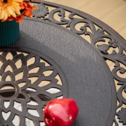 Outdoor Cast Aluminum Round Bistro Table - Captiva Designs: Weather-Resistant Patio Bar Height Table, 41" High -Furniture GUEST 31cdcc2a 61da 42b0 a4a4 b413e02c6bea 1