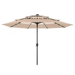 Captiva Designs 10ft Vented Patio Umbrella With 8 Sturdy Ribs For Garden, Poolside & Lawn -Furniture GUEST 31da186b 5c28 46b7 9cc5 488c7320732c