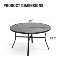 Captiva Designs 1pc Outdoor Patio Dining Steel Table With Umbrella Hole For 6 -Furniture GUEST 31fce535 add5 4f90 aca3 dbb6f5644b26