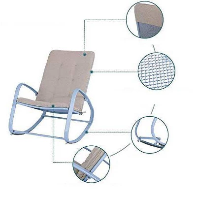 2pc Patio Modern Rocking Chair - Blue - Captiva Designs 3 2pc Patio Modern Rocking Chair - Blue - Captiva Designs