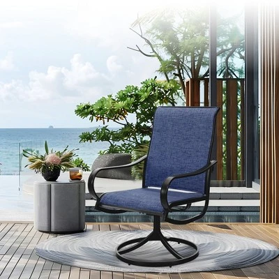 Captiva Designs 5pc Patio Dining Steel Table & Textilene 360 Degree Swivel Chairs 3 Captiva Designs 5pc Patio Dining Steel Table & Textilene 360 Degree Swivel Chairs