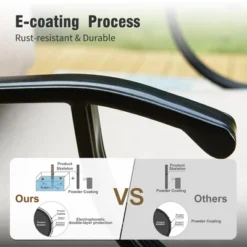 Captiva Designs 7pc Metal Patio Outdoor Conversation Set With Grid-back Armchairs, Ottomans For Garden, Poolside, Backyard -Furniture GUEST 32897a6d 7a54 4270 91ce c9c0ad94c377 9