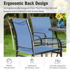 Captiva Designs 7pc Patio Dining Set Wood-look Rectangle Table With Umbrella Hole & Sling Fixed Chairs -Furniture GUEST 32eb0196 a983 438c 8e00 14e4a0189ac3 1