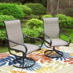 3pc Patio Dining Set With Small Square Table & 360 Swivel Padded Arm Chairs - Captiva Designs: Weather-Resistant Outdoor Furniture 17 3pc Patio Dining Set With Small Square Table & 360 Swivel Padded Arm Chairs - Captiva Designs: Weather-Resistant Outdoor Furniture -Furniture GUEST 33821277 7562 48f1 91d7 c68c74363d67