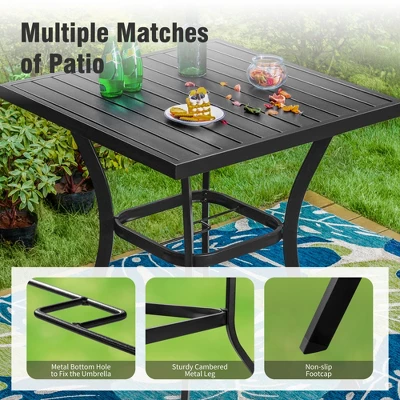 Captiva Designs 5pc Outdoor Patio Metal Bar Height Table & Bar Swivel Chair With Cushion And Armrest 16 Captiva Designs 5pc Outdoor Patio Metal Bar Height Table & Bar Swivel Chair With Cushion And Armrest - Image 14