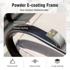 Captiva Designs 7pc Outdoor Patio Slatted Top Rectangle Metal Bar Table & Steel Swivel Bar Stools -Furniture GUEST 342d3120 3bab 4b80 a480 79d34784fb2e