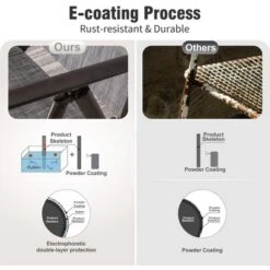 Captiva Designs 5pc Patio Dining Set Steel Frame Table With Umbrella Hole & Textilene Reclining Foldable Chairs 24 Captiva Designs 5pc Patio Dining Set Steel Frame Table With Umbrella Hole & Textilene Reclining Foldable Chairs -Furniture GUEST 34db7ad3 96c2 4cdc 8449 eefe458043cd 1