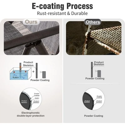 Captiva Designs 9pc Patio Adjustable Steel Rectangle Dining Table & Textilene Reclining Foldable Chairs 6 Captiva Designs 9pc Patio Adjustable Steel Rectangle Dining Table & Textilene Reclining Foldable Chairs - Image 4