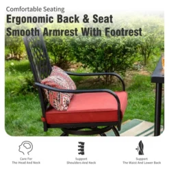 Captiva Designs 5pc Rectangle Steel Bar Table With C-shaped Cross Bracket & High Bar Stools -Furniture GUEST 37782c5d 0ffe 438e 8062 269463f50ef9