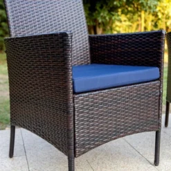 5pc Patio Set With Wicker Chairs & 28" Propane Gas Fire Pit Table - Captiva Designs -Furniture GUEST 389eb7e7 3321 4f74 9e22 f38e386b1714