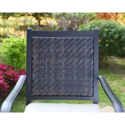 5pc Patio Set With Steel Table & Wicker Rattan Dining Chairs With Cushions - Captiva Designs -Furniture GUEST 38d99daf 6890 499c b52b 9f23a5dc07ca