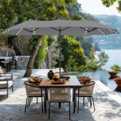 Captiva Designs 13ft Large Double-Sided Patio Umbrella, Outdoor Market Rectangle Umbrella (No Base) -Furniture GUEST 3956f1d8 0fb6 4d3f 8ee0 cbf132e17a5c