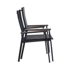 2pk Aluminum Patio Arm Chairs With Wooden Armrests - Captiva Designs -Furniture GUEST 3985d985 72c6 4267 91a2 b5ad188c48d3 1