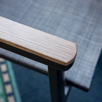 7pc Patio Set With Steel Table With 1.57" Umbrella Hole & Lightweight Aluminum Sling Chairs - Captiva Designs 8 7pc Patio Set With Steel Table With 1.57" Umbrella Hole & Lightweight Aluminum Sling Chairs - Captiva Designs - Image 6