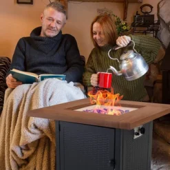 5pc Outdoor Set With Swivel Chairs & 34" Propane Fire Pit Table - Captiva Designs -Furniture GUEST 3a126eec 5eea 4292 a118 33196e30c08a 1