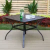 5pc Metal Indoor/Outdoor 37" Square Striped Dining Table With Arm Chairs & 1.57" Umbrella Hole - Captiva Designs -Furniture GUEST 3ac64ca4 ff2b 48d8 8199 6bdb7487f92e 5