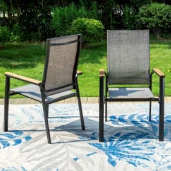 5pc Patio Dining Set With Mesh Square Table & Aluminum Frame Sling Chairs - Captiva Designs: Outdoor Furniture Ensemble -Furniture GUEST 3ae6fa86 1856 4ce5 b594 f5811cc0193f