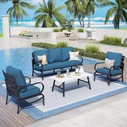 Captiva Designs 4 PCS Metal Patio Furniture Conversation Set With Coffee Table For Garden Porch Backyard 25 Captiva Designs 4 PCS Metal Patio Furniture Conversation Set With Coffee Table For Garden Porch Backyard -Furniture GUEST 3b0350ea a18f 44c8 8da8 0c6a9231d01d