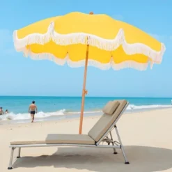 Captiva Designs 7ft Portable Patio Umbrella With Fringe - Stylish Outdoor Shade With UPF 50+ Protection (No Base) -Furniture GUEST 3b04898d 4ebb 45c0 a427 dee3f780fe56