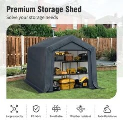 Captiva Designs Outdoor Portable Storage Shelter - Garage Tent With Roll-Up Zipper Doors & Vents For Motorcycles And Bikes (Gray) 26 Captiva Designs Outdoor Portable Storage Shelter - Garage Tent With Roll-Up Zipper Doors & Vents For Motorcycles And Bikes (Gray) -Furniture GUEST 3b0a2f55 f004 4f56 9f31 0a1ba9509a72