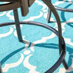 3pc Outdoor Bar Set With Swivel Stools & Square Metal Table With Umbrella Hole - Captiva Designs -Furniture GUEST 3b96fcfa fe62 43d3 9932 ea7467f6eaaa