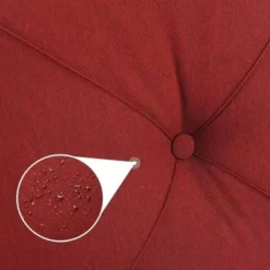 5pc Patio Dining Set With Square Faux Wood Table With Umbrella Hole & 4 Metal Spring Motion Chairs - Red - Captiva Designs -Furniture GUEST 3bada2a4 42c4 44d7 bd88 4bebba5137ae