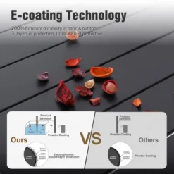 Captiva Designs 9pc Slat-top Square Metal Table With Umbrella Hole & Metal Stackable Chairs With Perforated Back -Furniture GUEST 3ce96c88 b2e0 492f b00a 9b87749e1fa3 4