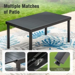 Captiva Designs 7pc Outdoor Patio Rectangle Steel Dining Table & Sling Swivel Chairs 19 Captiva Designs 7pc Outdoor Patio Rectangle Steel Dining Table & Sling Swivel Chairs -Furniture GUEST 3d6c3e51 7b95 49d0 8def fd650dde49b0 5