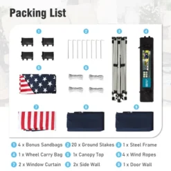 Captiva Designs 10’x10’ Pop-Up Canopy Tent With Sidewalls – Easy Setup, Waterproof, And Ventilated For Outdoor Events And Parties -Furniture GUEST 3d999f2b 66c5 4196 9891 0d29d4f2c857