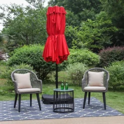 3pc Conversation Set With Chairs, Cushions & Table - Captiva Designs -Furniture GUEST 3dfb1580 a84d 4d76 ac59 0d96d3cb8ac6