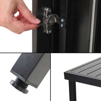 7pc Outdoor Dining Set With Swivel Chairs & Cushions & Expandable Table - Captiva Designs 7 7pc Outdoor Dining Set With Swivel Chairs & Cushions & Expandable Table - Captiva Designs - Image 5