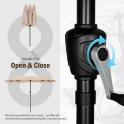 Captiva Designs 8pc Patio Rectangular Steel Dining Table & Sling Swivel Chairs & Market Umbrella -Furniture GUEST 3e211c9b 54c8 418e b355 4268b67b202f 1