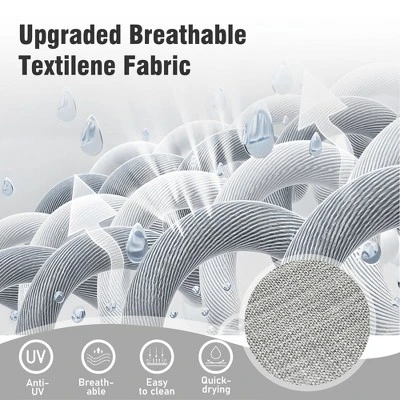 Captiva Designs 7pc Outdoor Patio Rectangle Metal Dining Table & Grayish Brown Textilene Swivel Chairs 11 Captiva Designs 7pc Outdoor Patio Rectangle Metal Dining Table & Grayish Brown Textilene Swivel Chairs - Image 9