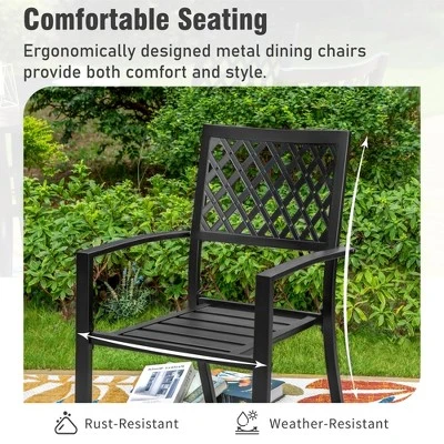 Captiva Designs 7pc Patio Dining Driftwood Finished Rectangle Steel Table & Metal Arm Chairs 14 Captiva Designs 7pc Patio Dining Driftwood Finished Rectangle Steel Table & Metal Arm Chairs - Image 12