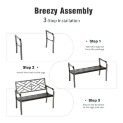 Captiva Designs Two Seat Cast Steel Garden Bench -Furniture GUEST 41d8070f e1a2 4115 b8f6 6d197406942f