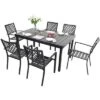 7PC Metal Patio Dining Set With Rectangular Expandable Table & 6 Chairs - Captiva Designs 1 7PC Metal Patio Dining Set With Rectangular Expandable Table & 6 Chairs - Captiva Designs -Furniture GUEST 42a5eaba 215b 45ac 9331 ac2123c2094b