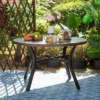 48" Metal Round Dining Table With 1.97" Umbrella Hole - Black - Captiva Designs -Furniture GUEST 4315f3b6 4f5c 422a 81fe 05a655ed4f00 2