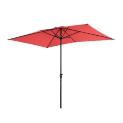 10 ' X 6.6' Rectangular Outdoor Patio Market Umbrella With Straight Crank - Captiva Designs -Furniture GUEST 43551751 29d9 4f2a a90e 1176512681d1