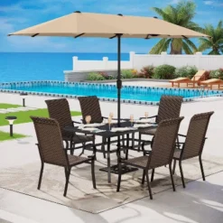 Rattan/Steel Patio Dining Arm Chairs - Captiva Designs 11 Rattan/Steel Patio Dining Arm Chairs - Captiva Designs -Furniture GUEST 43bb86c9 c704 430d 95a0 875533f3b306