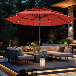 Captiva Designs 10ft Vented Patio Umbrella With 8 Sturdy Ribs For Garden, Poolside & Lawn -Furniture GUEST 43c28edc 01f1 4d18 a640 bc19fb5e4c42