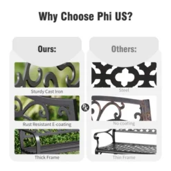 Captiva Designs Two Seat Cast Steel Garden Bench -Furniture GUEST 441dcde1 ff86 4c5d 9663 fdef8739f812