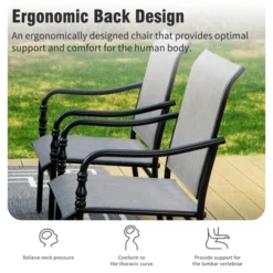 Captiva Designs 9pc Patio Dining Set With Spacious Slat-top Square Metal Table & Steel Frame Chairs -Furniture GUEST 449d6c38 8c40 46e1 b997 f3f12b5a7bc4