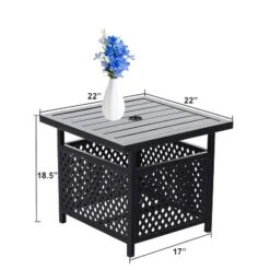 3pc Patio Dining Set With Small Square Table With Umbrella Hole & Lightweight Sling Chairs - Captiva Designs: Outdoor Furniture For Balcony 24 3pc Patio Dining Set With Small Square Table With Umbrella Hole & Lightweight Sling Chairs - Captiva Designs: Outdoor Furniture For Balcony -Furniture GUEST 45589979 3658 4f14 8d3e 9030a434010d