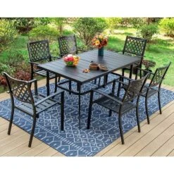 2pk Outdoor Steel Stackable Dining Chairs - Captiva Designs -Furniture GUEST 46d04b1a 2cbc 48af b1a1 aae6a45dcf6d