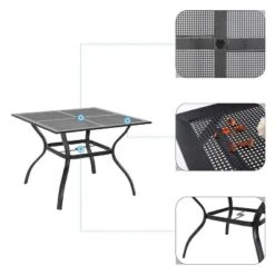 37"x37" Square Dining Table - Black - Captiva Designs -Furniture GUEST 489521b7 c0e2 4f26 8003 83490ef48eb6