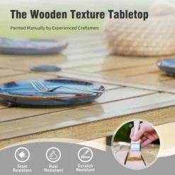 Captiva Designs 7pc Outdoor Dining Metal Rectangle Table With Umbrella Hole & Padded Sling Chairs 19 Captiva Designs 7pc Outdoor Dining Metal Rectangle Table With Umbrella Hole & Padded Sling Chairs -Furniture GUEST 4987856f aefc 49d6 bcb4 2e838c981bd1