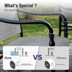 Captiva Designs 7pc Outdoor Dining Steel Table With Umbrella Hole & Metal Frame Arm Chairs 24 Captiva Designs 7pc Outdoor Dining Steel Table With Umbrella Hole & Metal Frame Arm Chairs -Furniture GUEST 4a25c05e 49ec 4c4a bcb9 404ce571a6c1