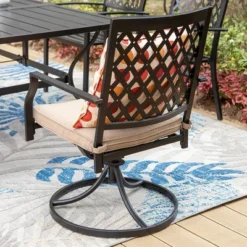 7pc Patio Set With 37" Table & Diamond Back Swivel Arm Chairs - Captiva Designs -Furniture GUEST 4a57b278 26ae 4280 94c4 7e830cf6e376