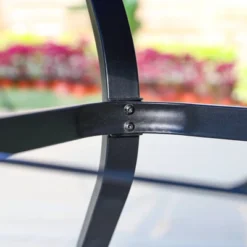 5pc Outdoor Dining Set With Swivel Chairs With Seat & Back Cushions & Square Metal Slat Table With 1.57" Umbrella Hole - Captiva Designs -Furniture GUEST 4a83bfca d4ba 4426 8558 4284d3f4cfea 1