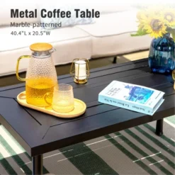 Captiva Designs 4pc Extra Large Metal Outdoor Patio Fire Pit Set With Pattern-back Chairs -Furniture GUEST 4b26a14c 58c7 46d8 b86b abd06d171c44 1